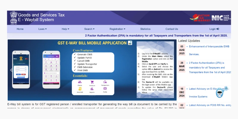 E-Way Bill Registration How to Register on the Portal for the First Time