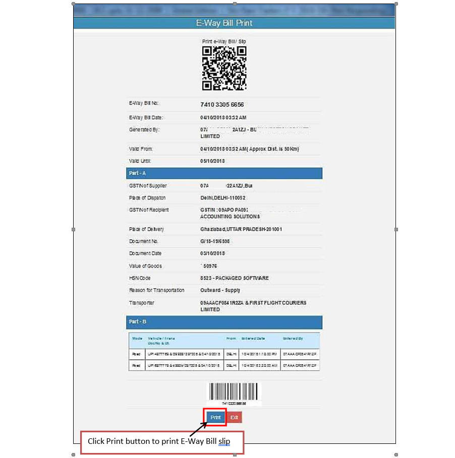 How to Print and Download E-Way Bill